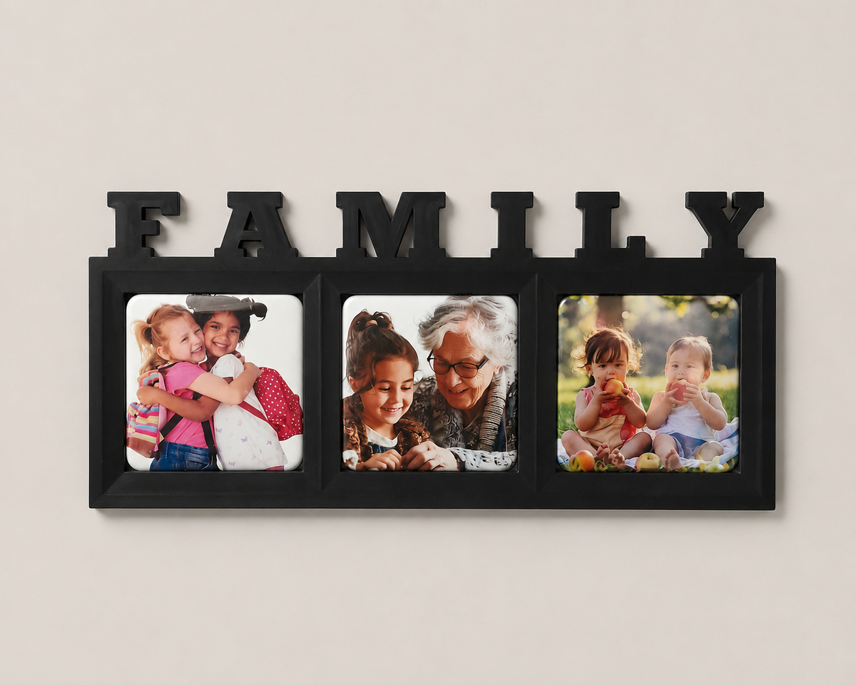 Family Photo Magnet Frame + 3 Personalised Magnets