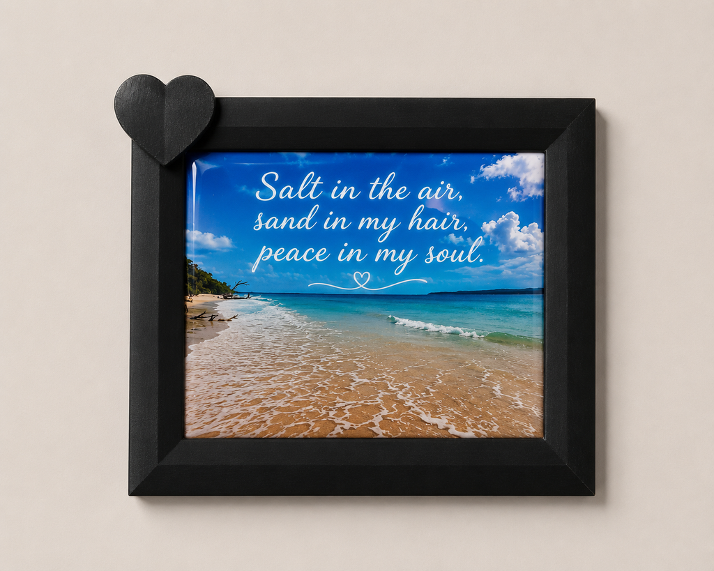 Rectangle Heart Photo Magnet Frame + 1 Personalised Magnet