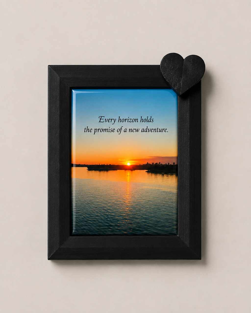 Rectangle Heart Photo Magnet Frame + 1 Personalised Magnet