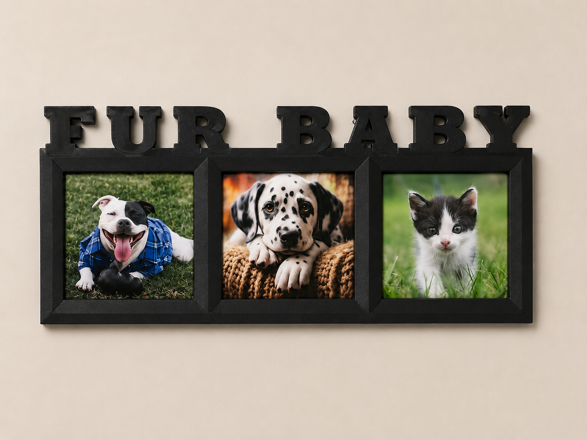 Fur Baby Photo Magnet Frame + 3 Personalised Magnets