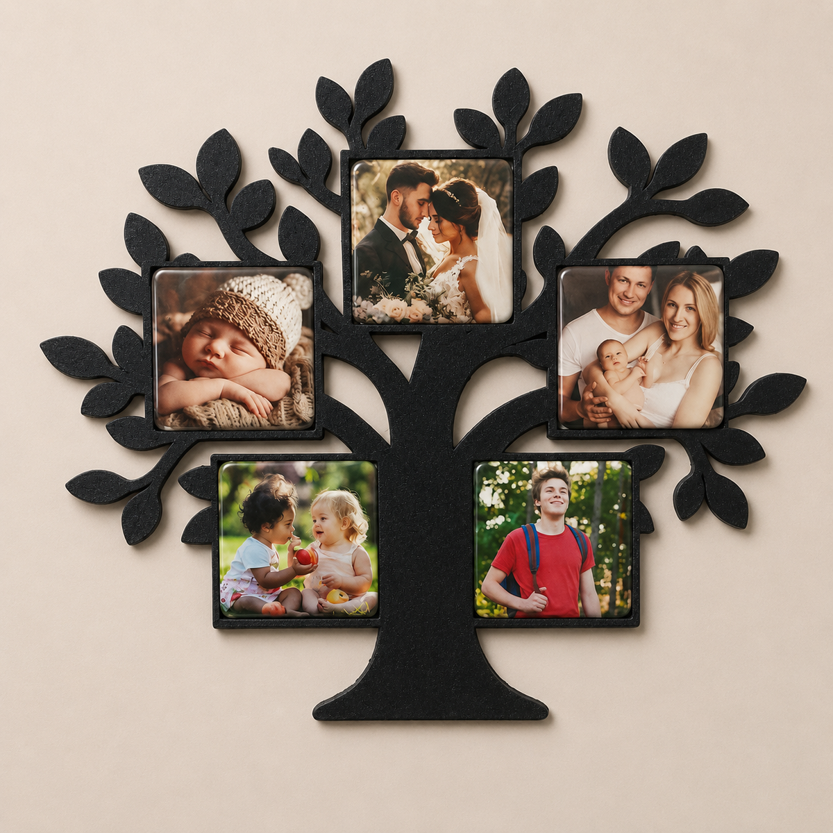 Family Tree Photo Magnet Frame + 5 Personalised Magnets